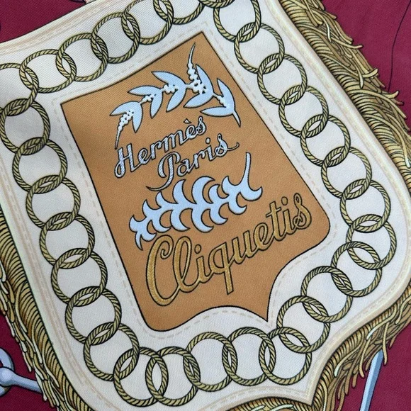 Hermès Red and Gold Scarf - Picture 6 of 10